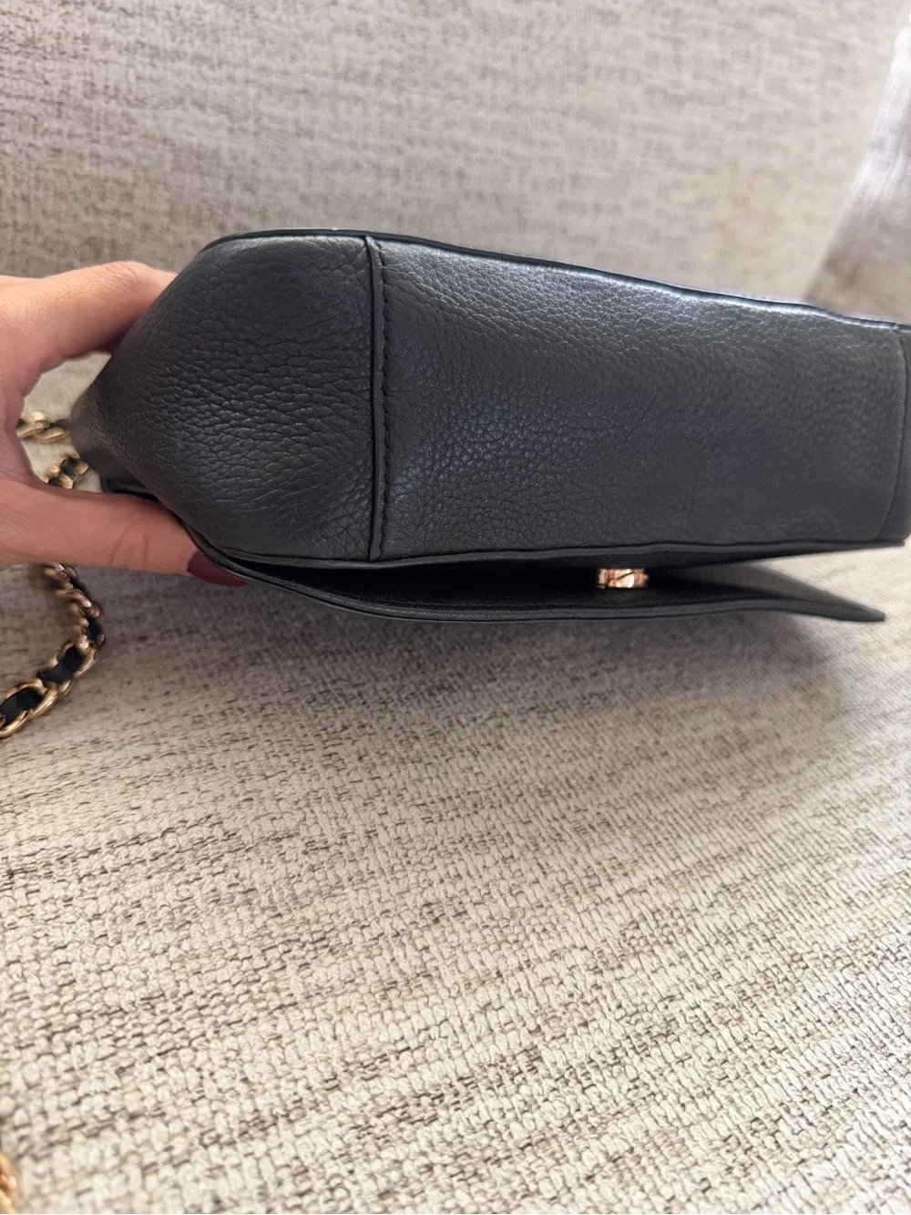 Tory Burch Black Leather Crossbody with Gold Hardware